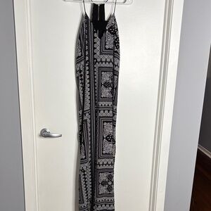 Finders Keepers Black and White Patterned Maxi Dress